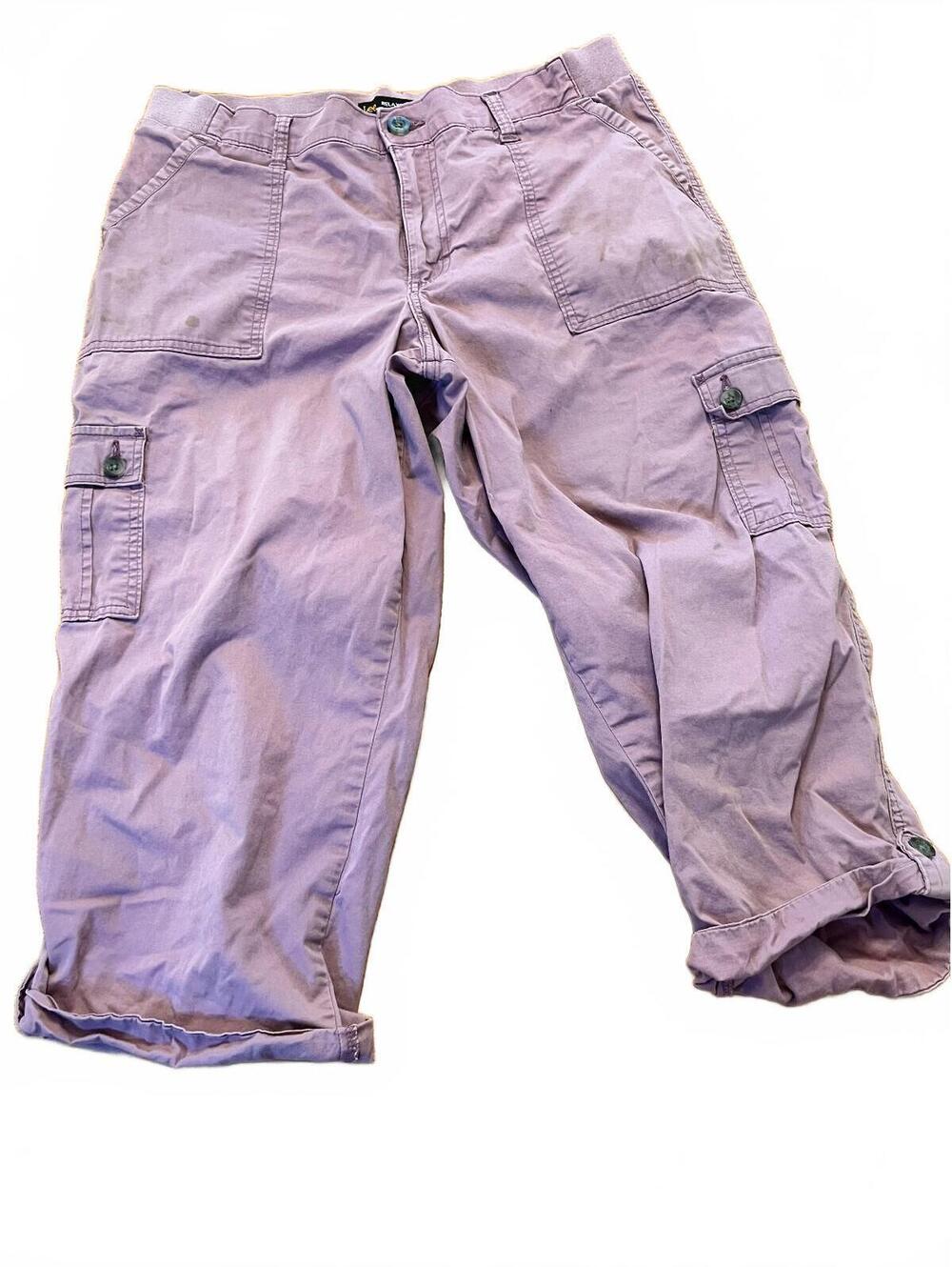 Lee Relaxed Fit Mid Rise Lavender Cargo Pants Size 12 Medium